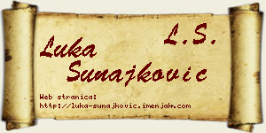 Luka Sunajković vizit kartica